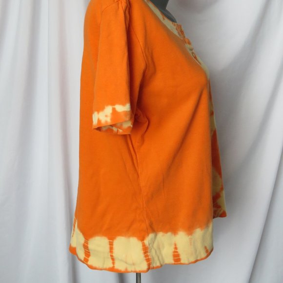 Cotton Ginny Orange Tie Dye Short Sleeve Cardigan - Picture 5 of 8